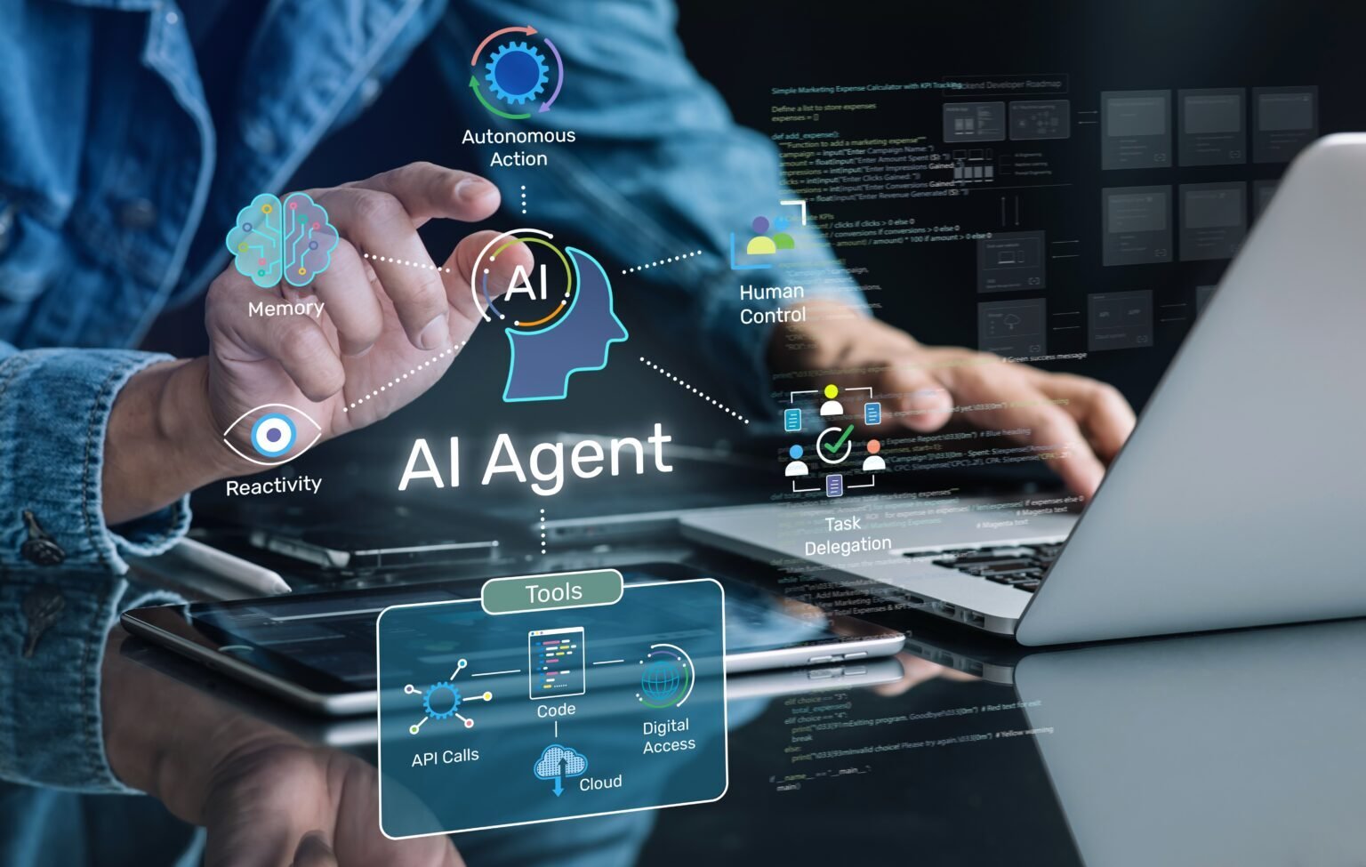 Developer working with an AI agent during software development