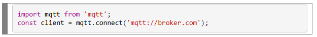 Codevoorbeeld voor het verbinden van een MQTT.js-client met een MQTT-broker.