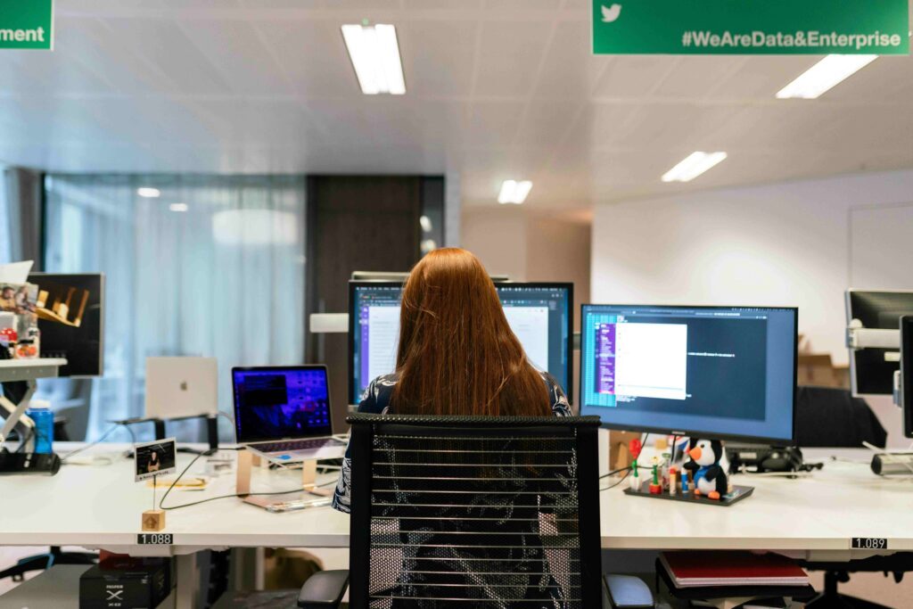 Software developer working on a platform being prepared for international SaaS scaling