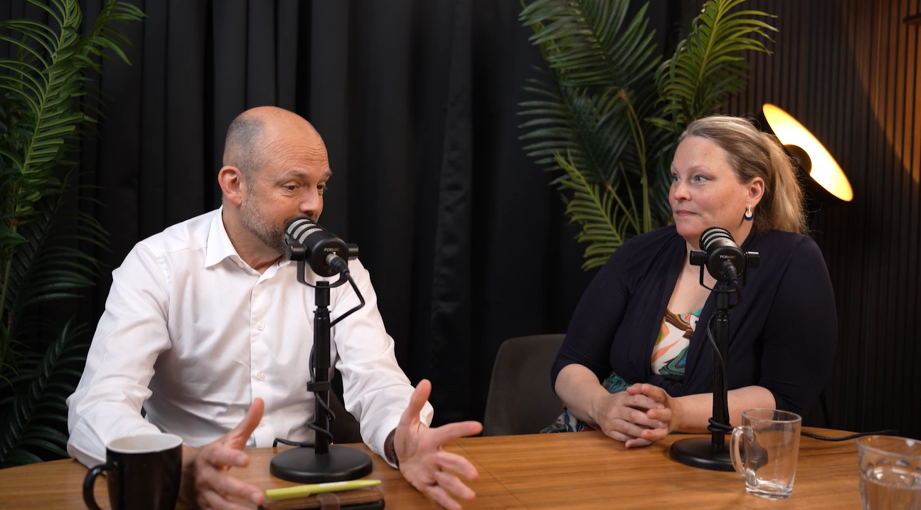 Jaap Merkus and Ingrid den Uijl during the NetRom Podcast on predictable software delivery