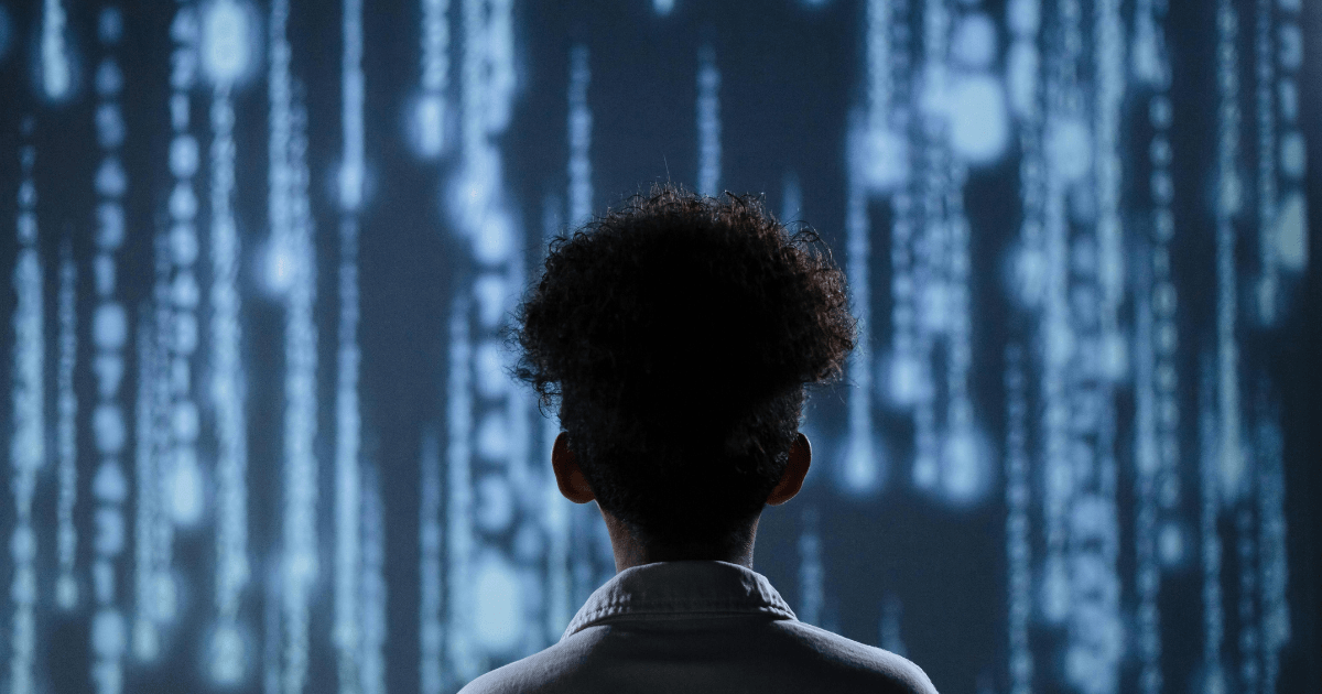 An IT professional examines a complex digital software environment